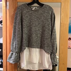 BCBG size small layered sweater with bell sleeves